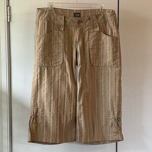 Kasil Striped Khaki Cropped Pants